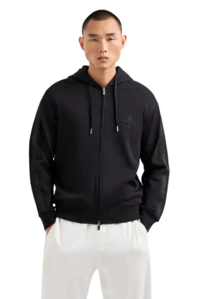 Armani Exchange Erkek Fermuarlı Sweatshirt Siyah 6DZMLCZJNNZ - 1