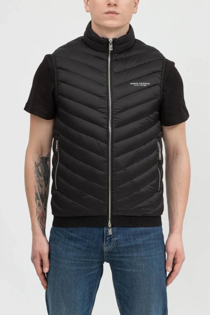 Armani Exchange Erkek Yelek Siyah 8NZQ52ZNW3Z - 5