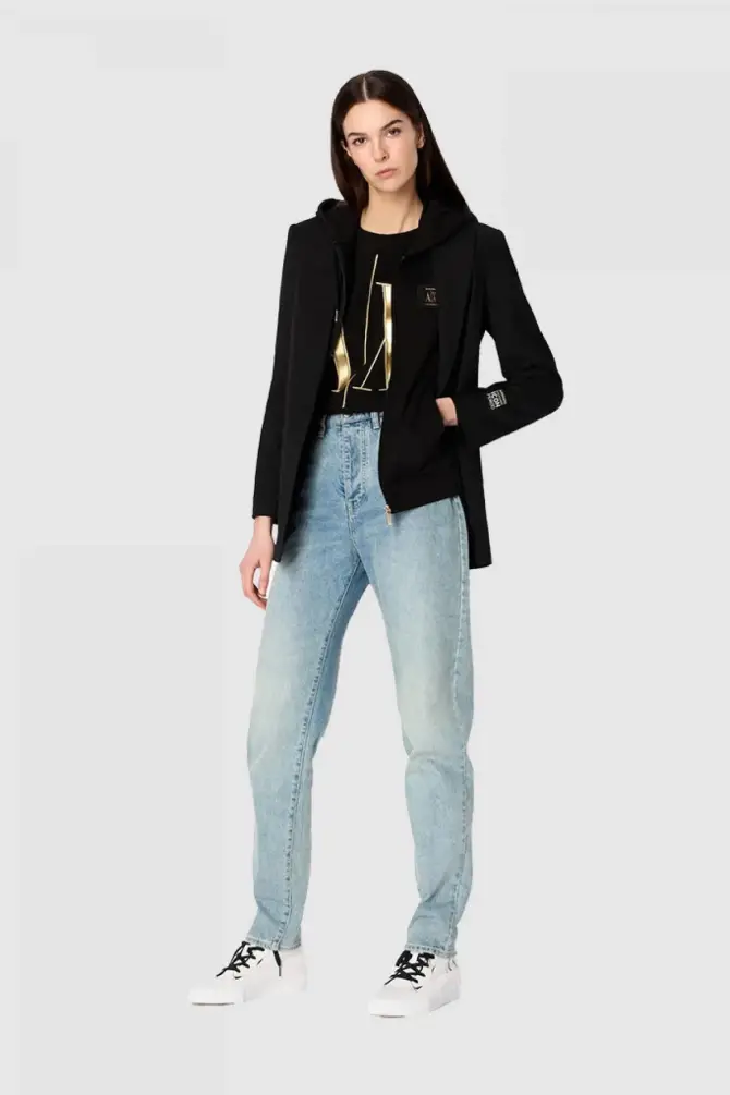 Armani Exchange Kadın Fermuarlı Sweatshirt Siyah 8NYM08YJ68Z - 2