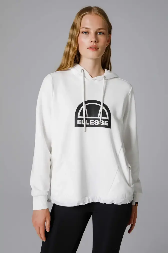 Ellesse Kadın Kapüşonlu Sweatshirt Beyaz - 1