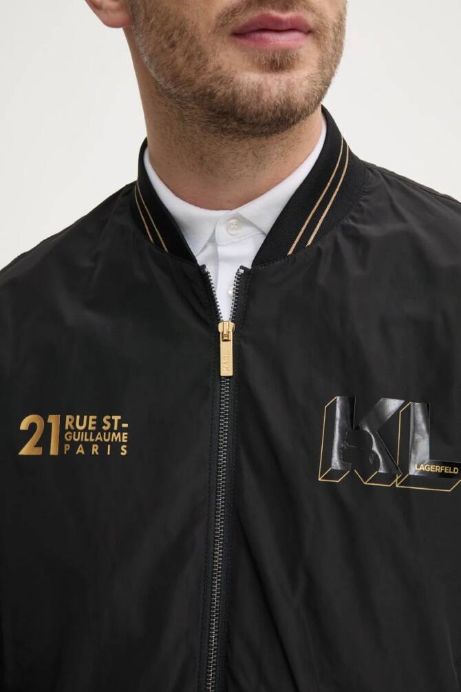 Karl Lagerfeld Erkek Mont Siyah 505405551501 BOMBER - 3