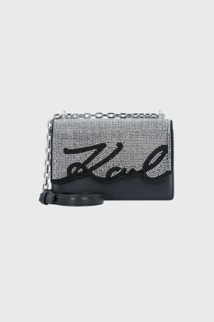 Karl Lagerfeld Kadın Mini Omuz Çantası Siyah/Gümüş - 5