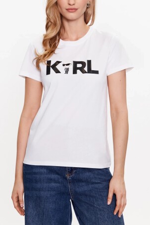 Karl Lagerfeld Kadın Tişört Beyaz - 1