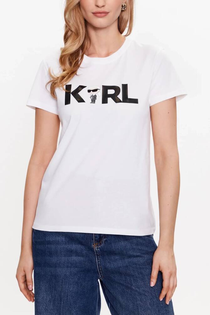 Karl Lagerfeld Kadın Tişört Beyaz - 1