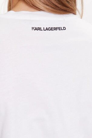 Karl Lagerfeld Kadın Tişört Beyaz - 5