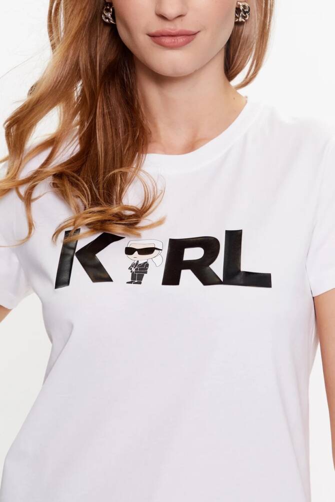 Karl Lagerfeld Kadın Tişört Beyaz - 2