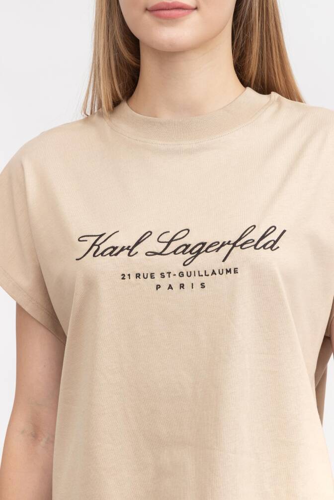 Karl Lagerfeld Kadın Tişört Krem - 2