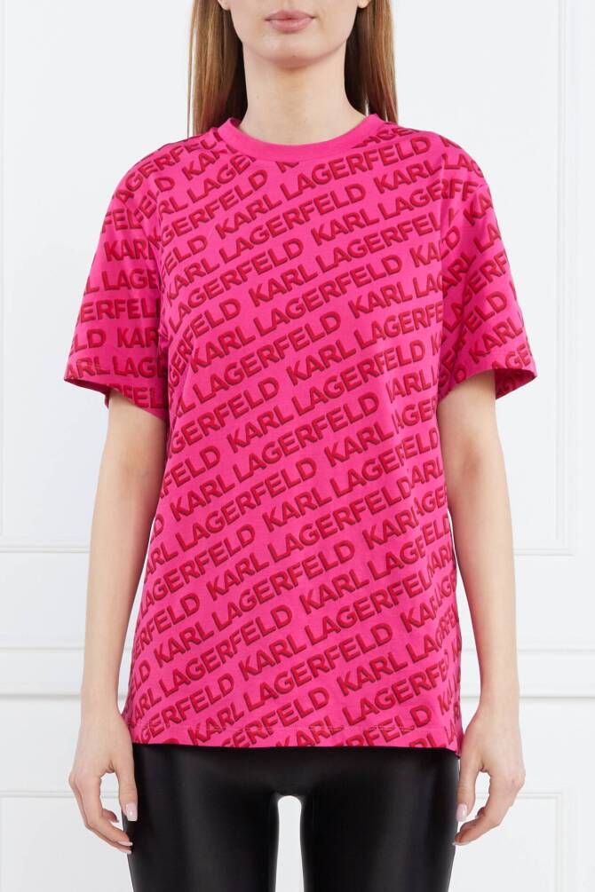 Karl Lagerfeld Kadın Tişört Pembe/Kırmızı - 3