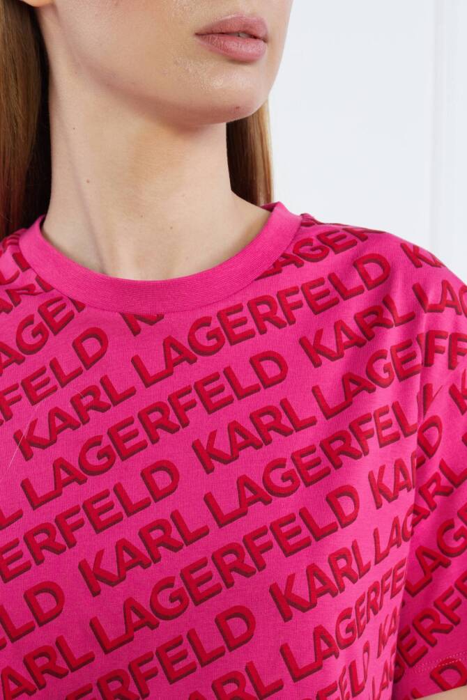 Karl Lagerfeld Kadın Tişört Pembe/Kırmızı - 4