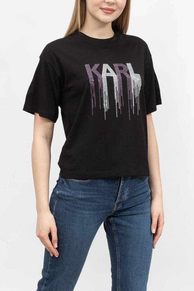 Karl Lagerfeld Kadın Tişört Siyah - 1