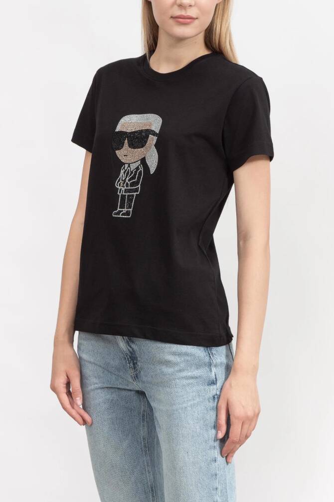 Karl Lagerfeld Kadın Tişört Siyah - 3