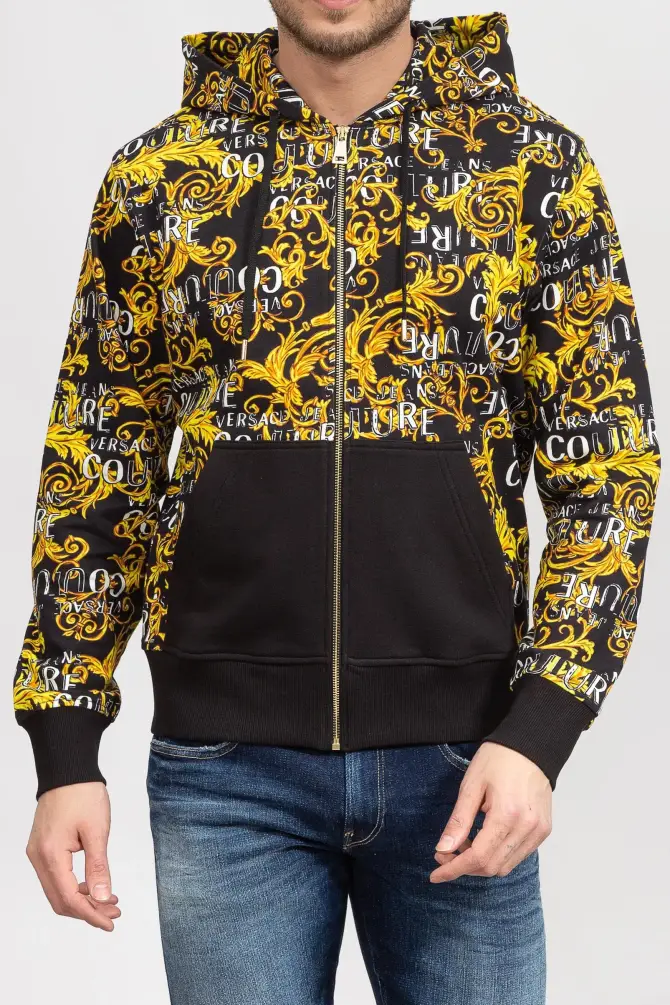Versace Jeans Couture Erkek Sweathirt Siyah/Altın - 1