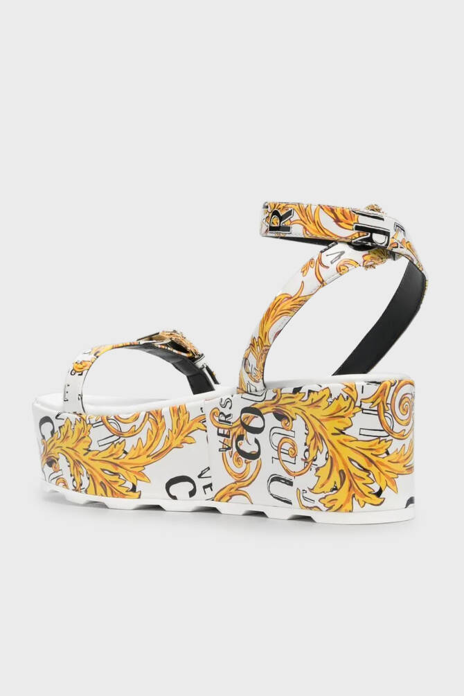 Versace Jeans Couture Kadın Terlik Beyaz/Altın - 4