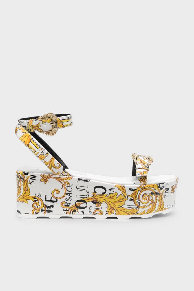 Versace Jeans Couture Kadın Terlik Beyaz/Altın - 2