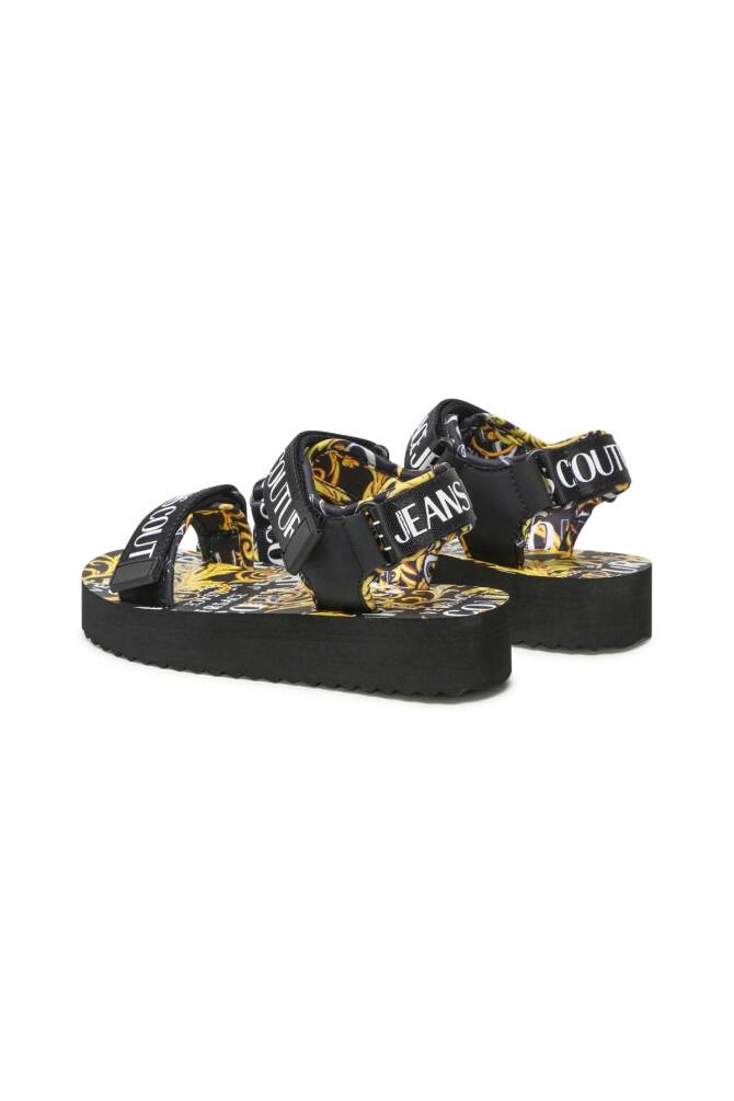 Versace Jeans Couture Kadın Sandalet Siyah/Altın - 4