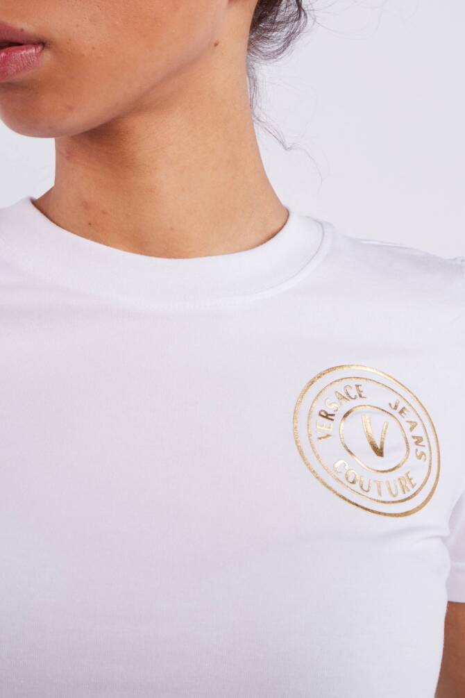 Versace Jeans Couture Kadın Tişört Beyaz/Altın - 2